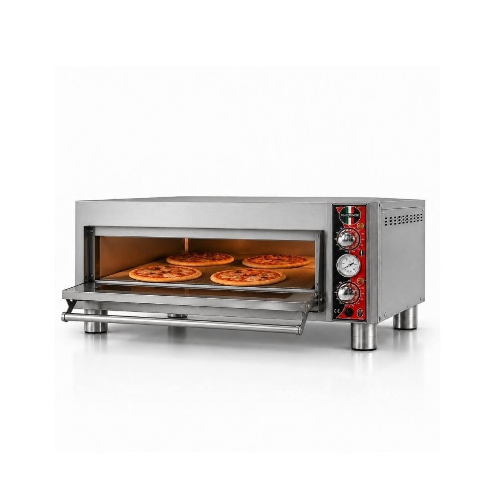 Silverinox Elektrikli Tek Kat 25 Cm 4 Pizza Kapasiteli Pizza Fırını 220V