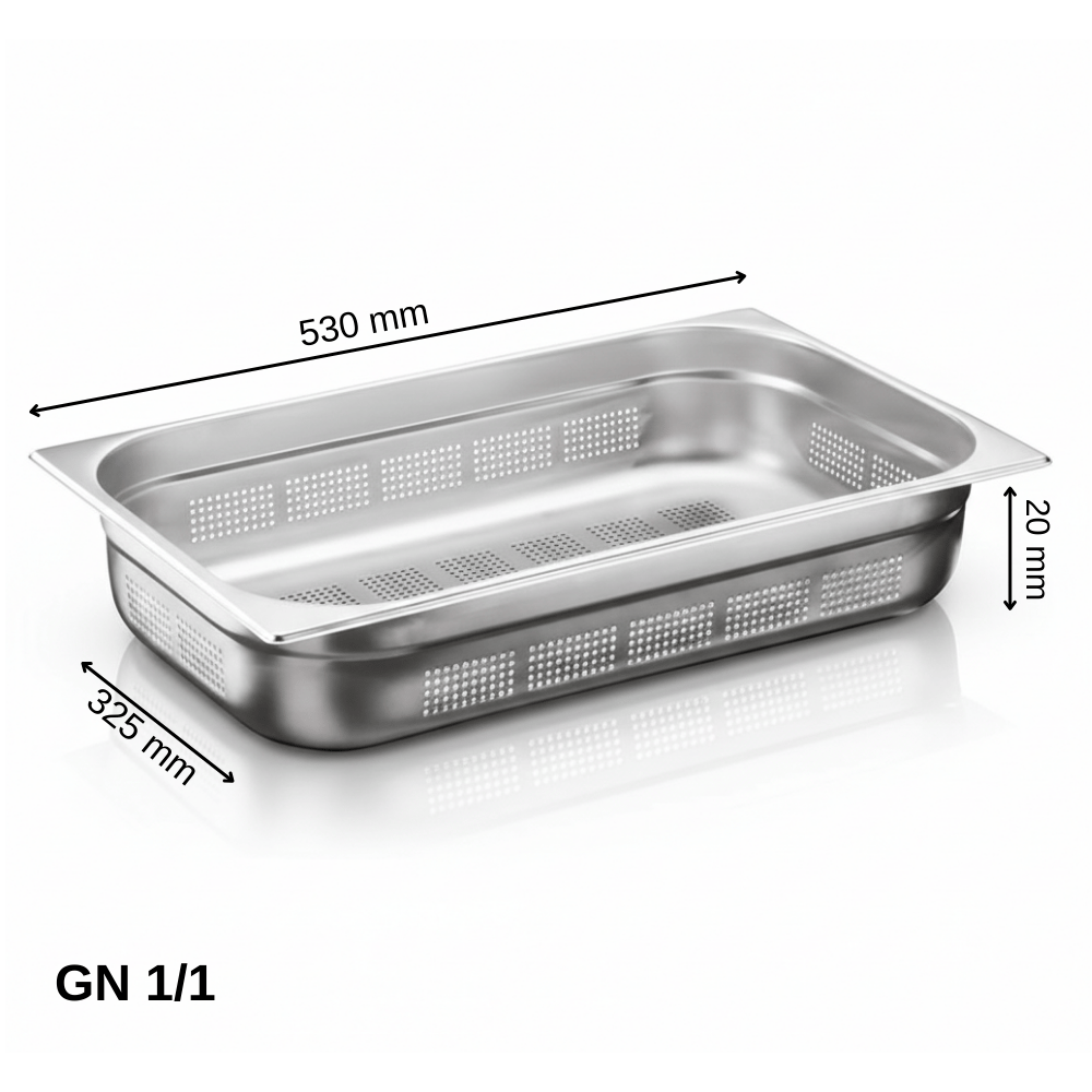 ÜRET Delikli Gastronom Küvet GN 1/1 20 mm 2,5 lt