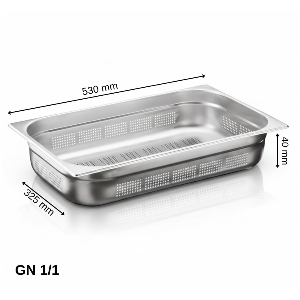ÜRET Delikli Gastronom Küvet GN 1/1 40 mm 5 lt