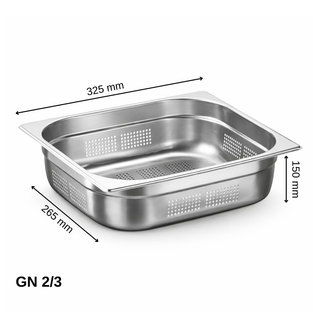 ÜRET Delikli Gastronom Küvet GN 2/3 150 mm 13 lt