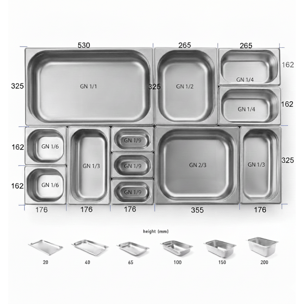 ÜRET Delikli Gastronom Küvet GN 2/3 150 mm 13 lt