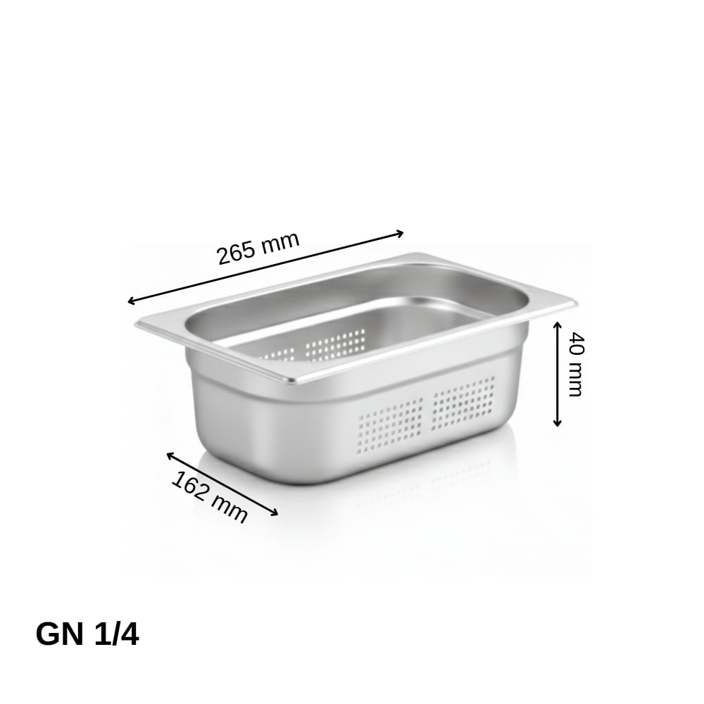 ÜRET Delikli Gastronom Küvet GN 1/4 40 mm 1,2 lt