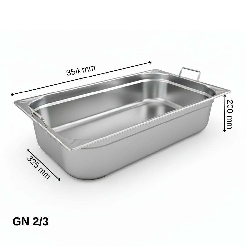 ÜRET Saplı Gastronom Küvet GN 2/3 200 mm 18 lt
