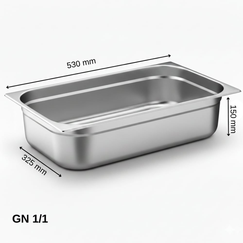 ÜRET Standart Gastronom Küvet GN 1/1 150 mm 21 lt