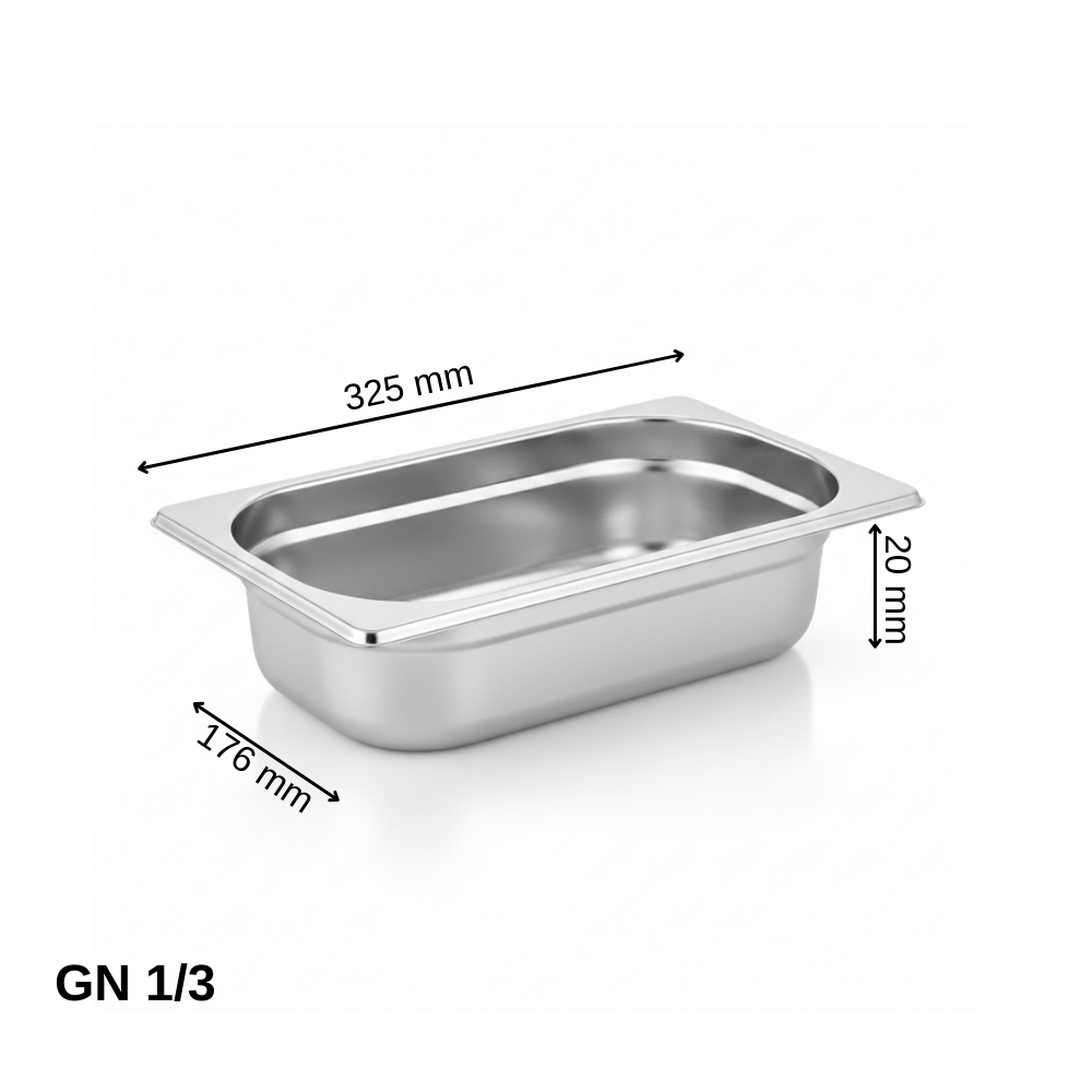 ÜRET Standart Gastronom Küvet GN 1/3 20 mm 0,75 lt