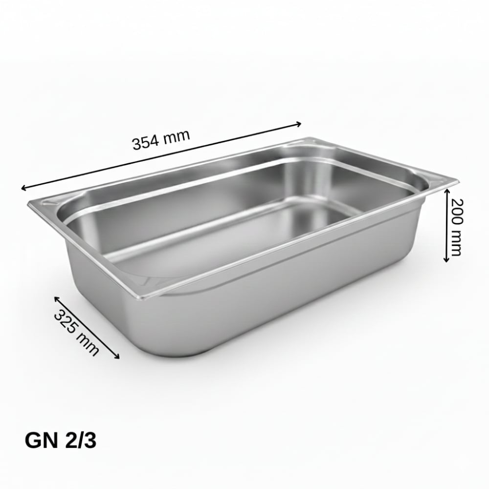 ÜRET Standart Gastronom Küvet GN 2/3 200 mm 18 lt