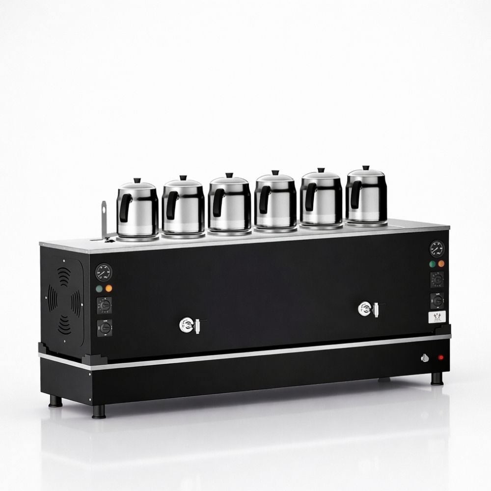 ankaAnka Doğalgazlı Pro Compact Hibrit Smart 6 Demlikli 60 Litre Çay MakinesiBPKO6-G-S