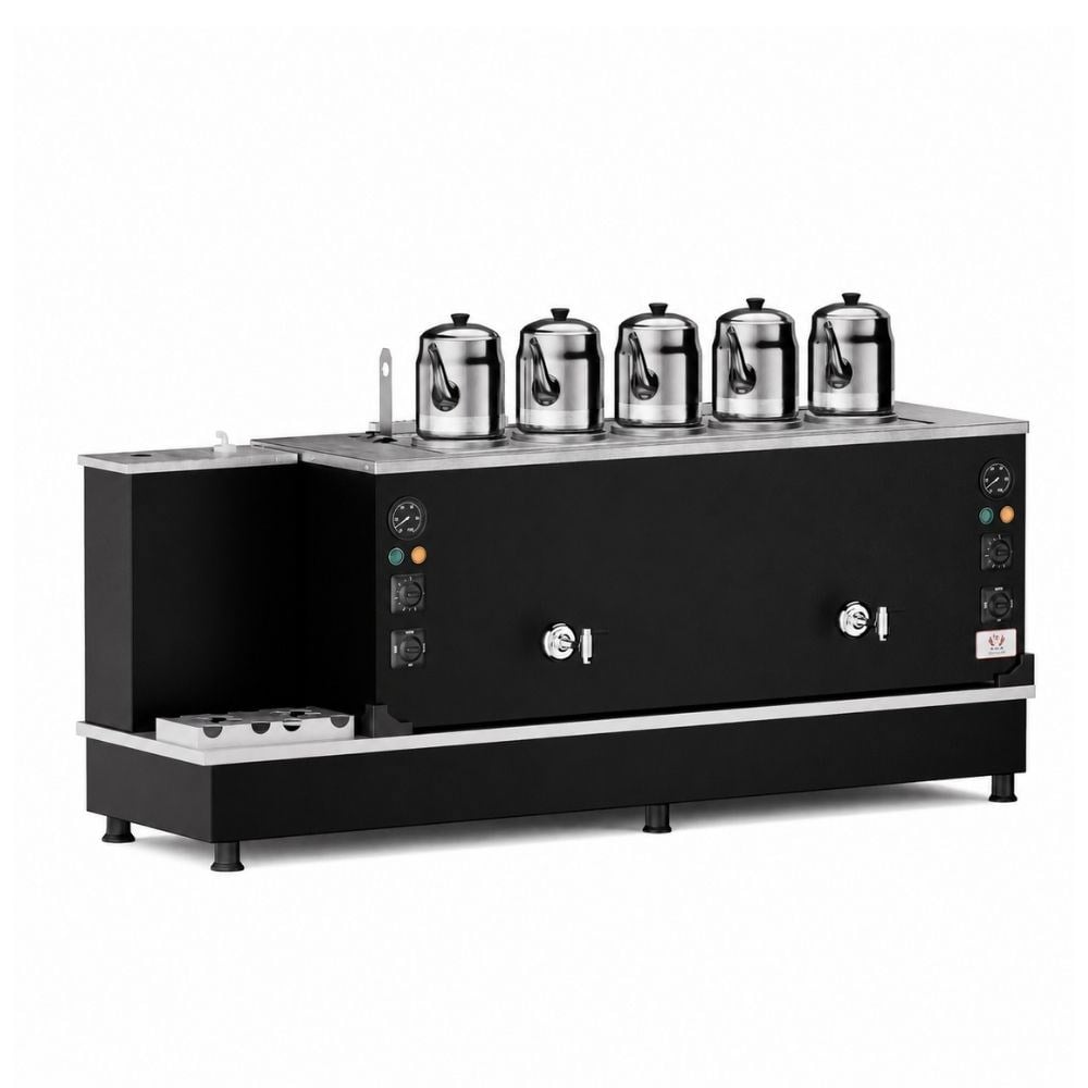 Işıkgaz SilverinoxAnka Doğalgazlı Statik Turbo 5 Demlik 50 Litre Çay Makinesi 220VSTF05