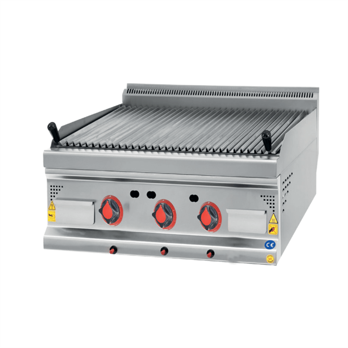 CSA İnox Karacasan Endüstriyel 120 cm 700 Seri Set Üstü Doğalgazlı Lavataş Balıksırtı Izgara