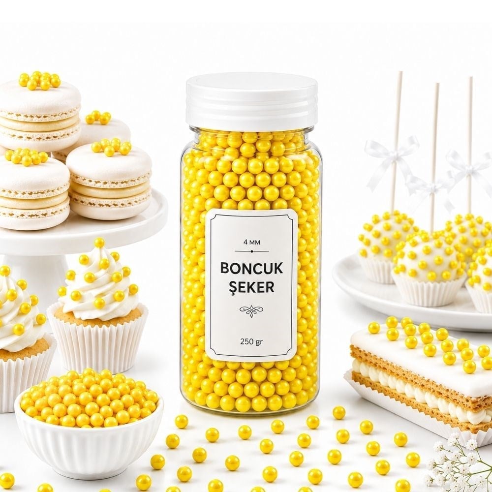 Dr. GustoDr. Gusto 4 Mm Sarı Boncuk Şeker 250 GrDR-4MM-SARI