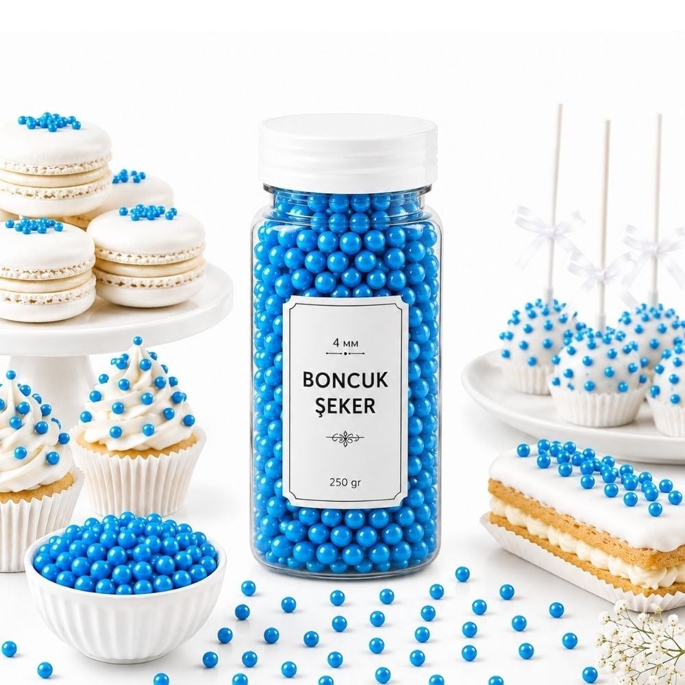 Dr. GustoDr. Gusto 4 Mm Mavi Boncuk Şeker 250 GrDR-4MM-MAVİ