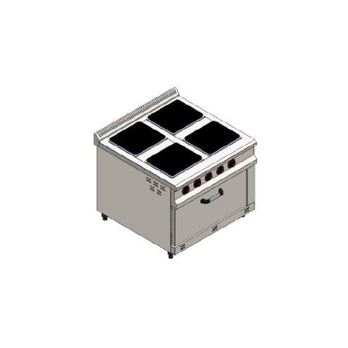 Karacasan Endüstriyel 100x100 Cm 4+1 Elektrikli 4 Lü Kuzine Ocak