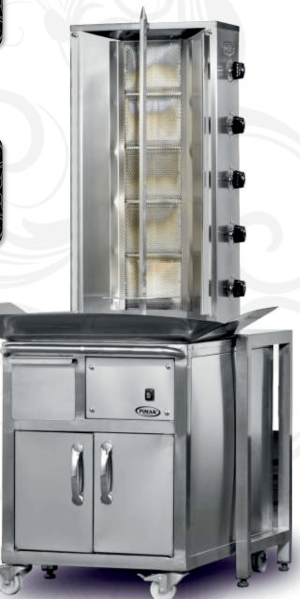 Pimak Doğalgazlı Arabalı Döner Makinası 4 Gözlü