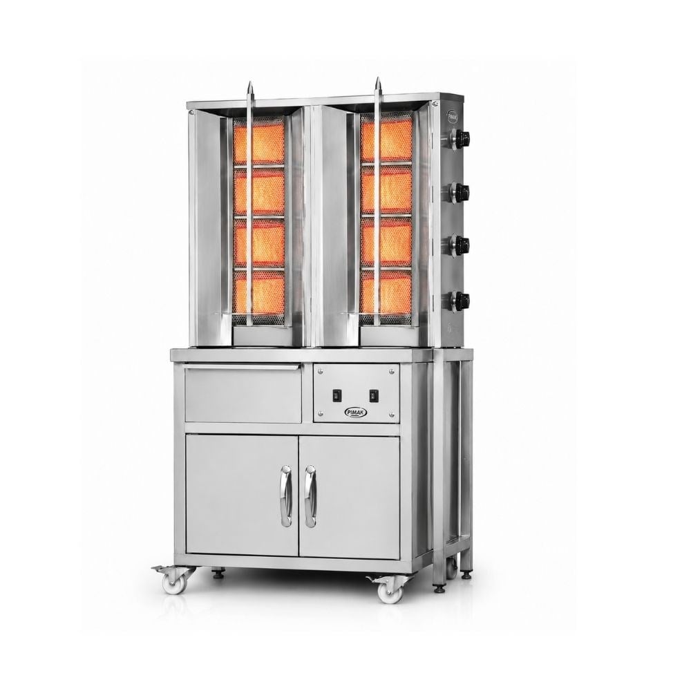 PimakPimak Doğalgazlı Arabalı Döner Makinası 4 + 4 RadyanDO1/M077-X4+4