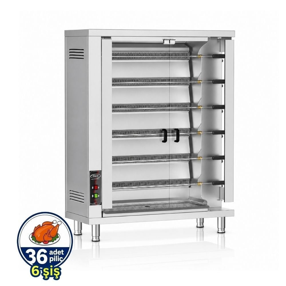 PimakPimak Radyanlı Piliç Çevirme Makinesi Doğalgazlı 36 PiliçM006R