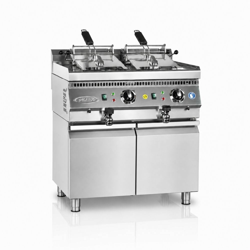 PimakPimak Tüplü Fritöz 700 Seri 12 + 12 LT 80 x 70 x 85 (cm)FR1/70SD-M073-1-G