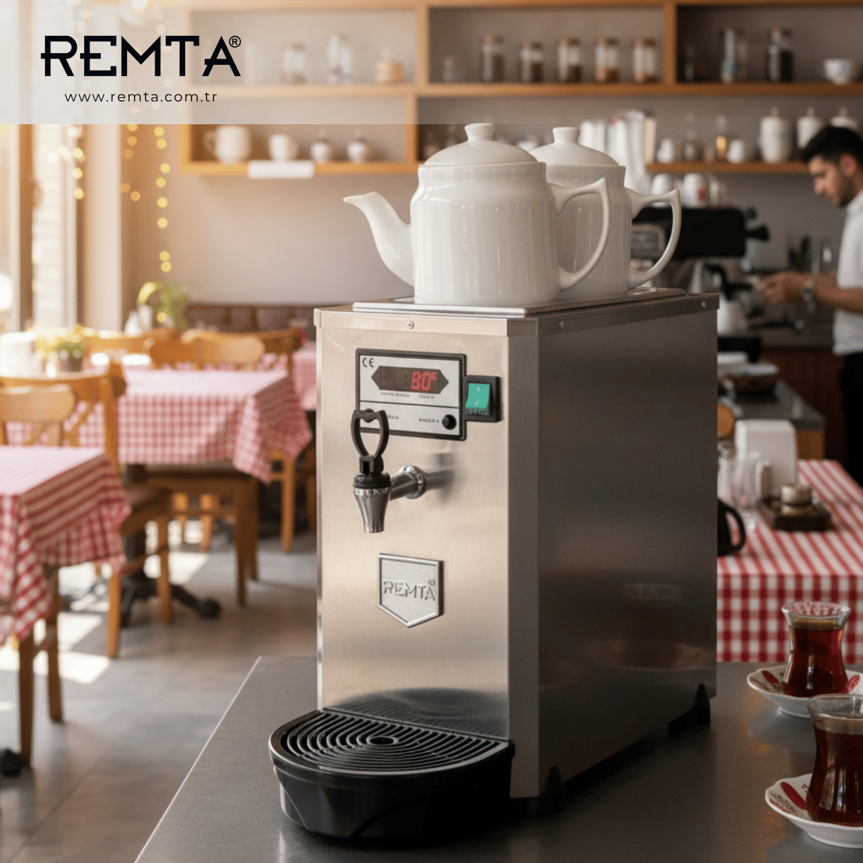 Remta 2 Demlikli Dijital Elektrikli Çay Makinası 5,5 Litre