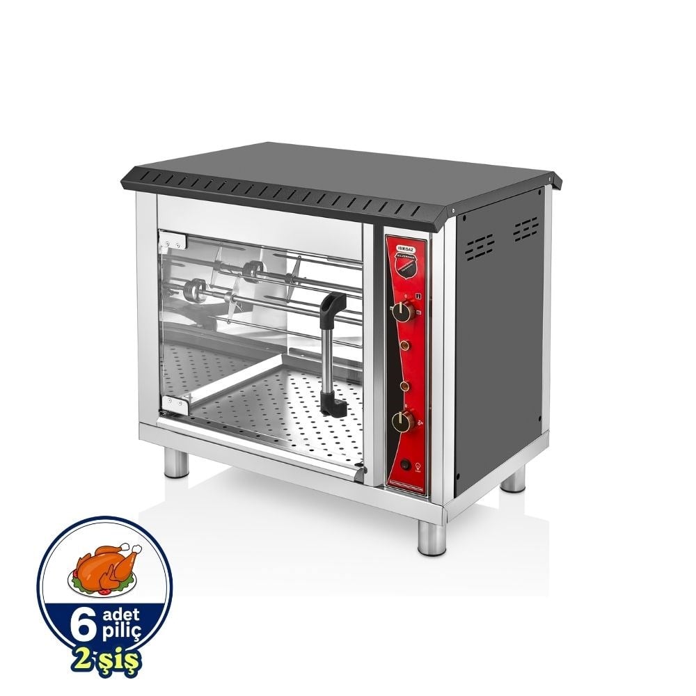 Işıkgaz SilverinoxSilverinox Doğalgazlı Set Üstü Piliç Çevirme 2 Şiş 6 PiliçPL-6G