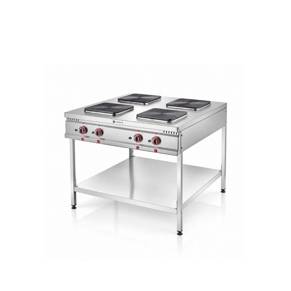Işıkgaz SilverinoxSilverinox Elektrikli Taban Raflı 100x100 Cm 4 Gözlü Ocak 380VSLVR-ET-100