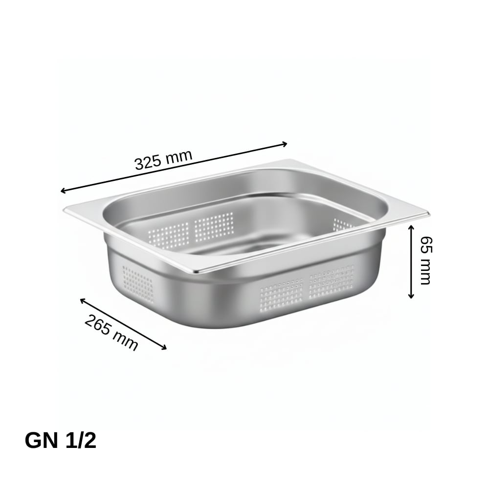 ÜRET Delikli Gastronom Küvet GN 1/2 65 mm 4 lt