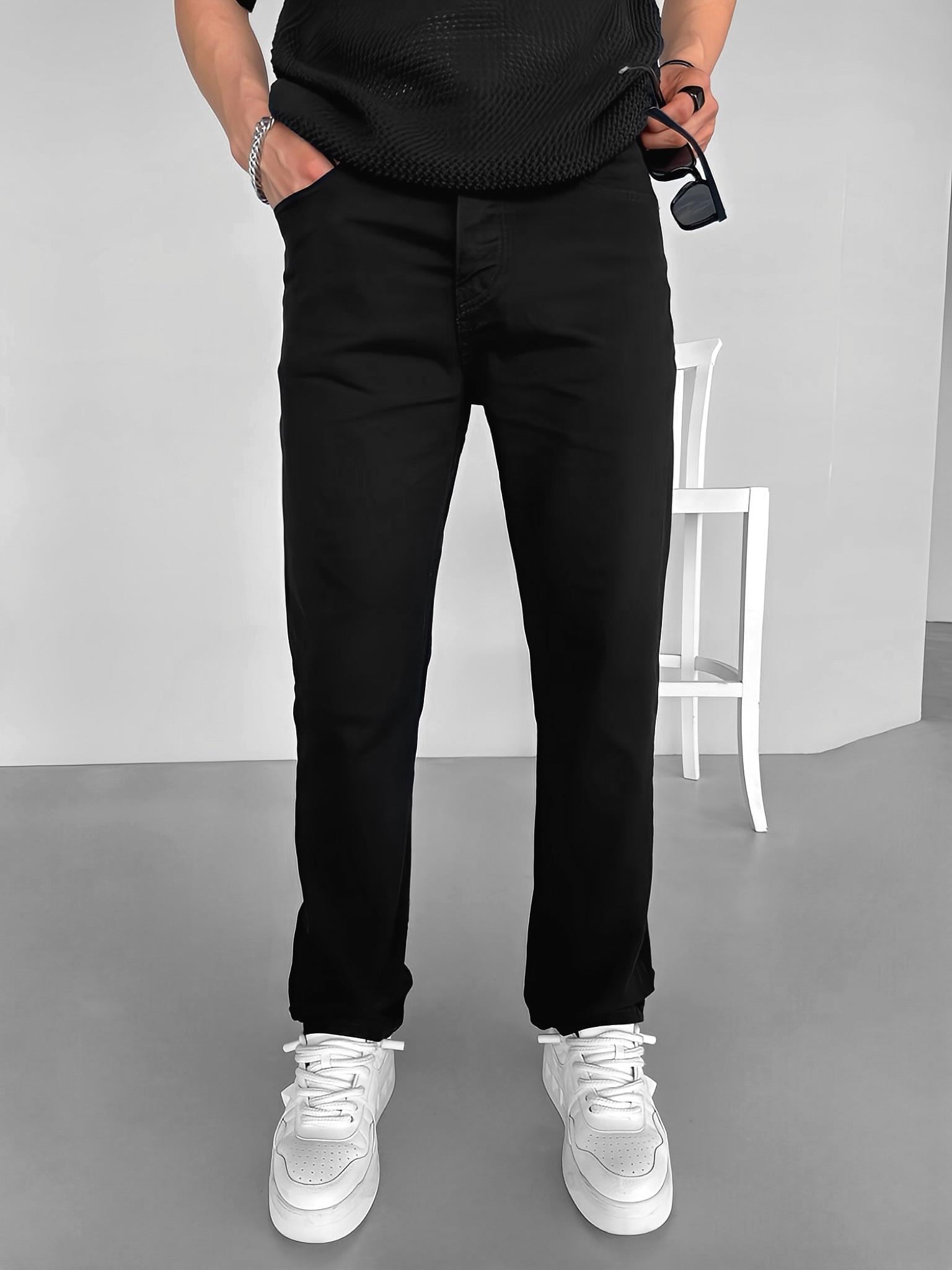 Erkek Boyfriend Fit Basic Jean Pantolon Siyah