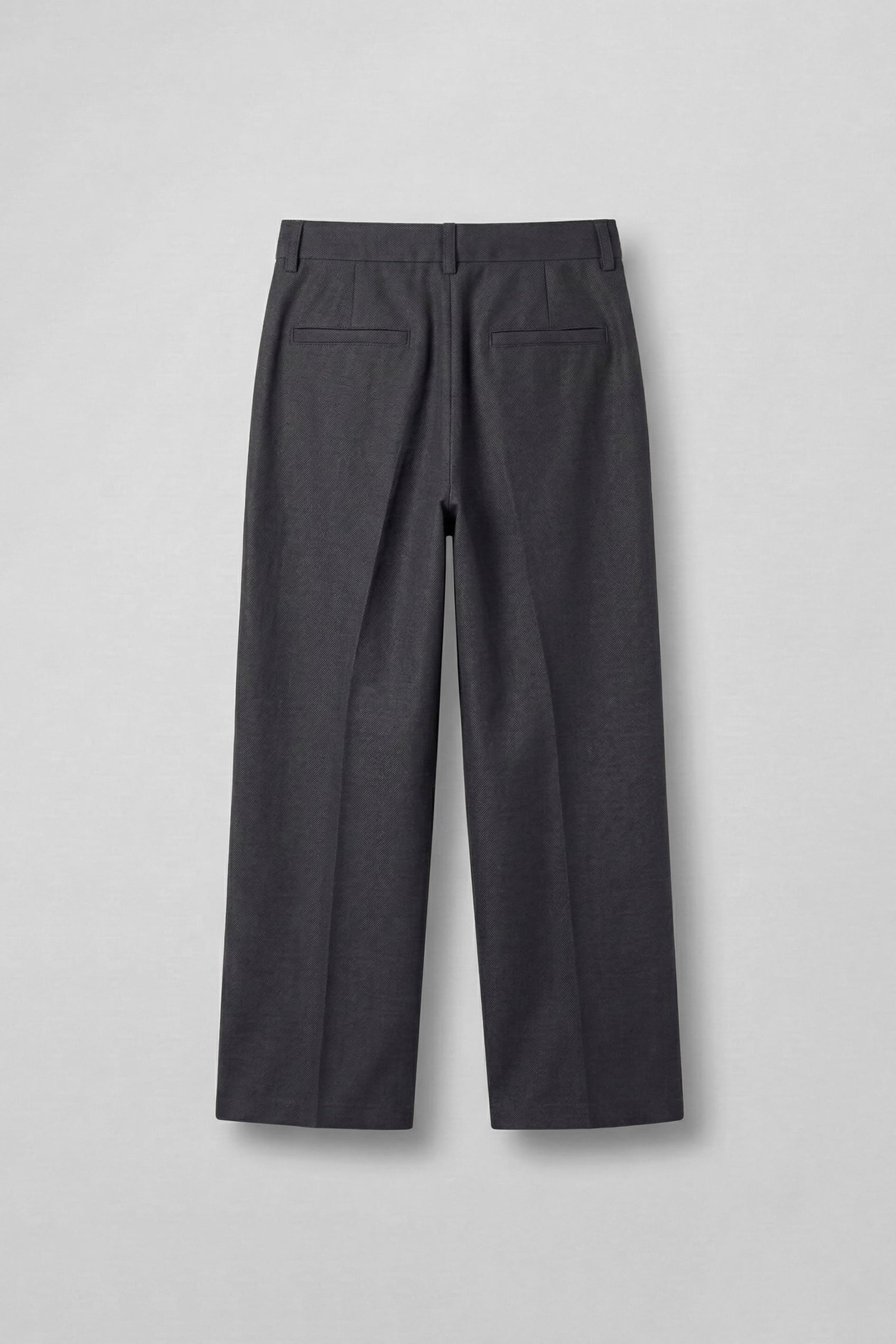 Erkek Baggy Fit Asimetrik Pileli Tencel Pantolon Füme