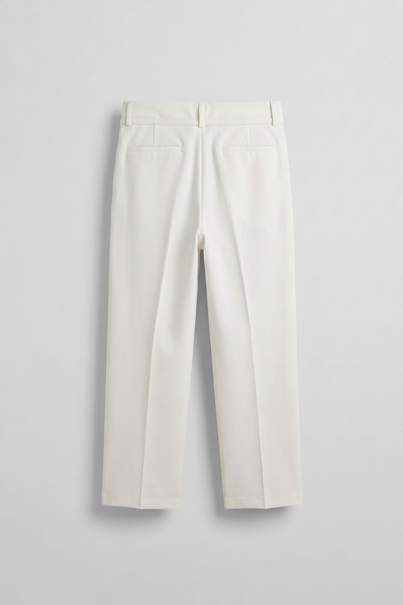 Erkek Baggy Fit Kemer Detaylı Gabardin Kumaş Pantolon Beyaz