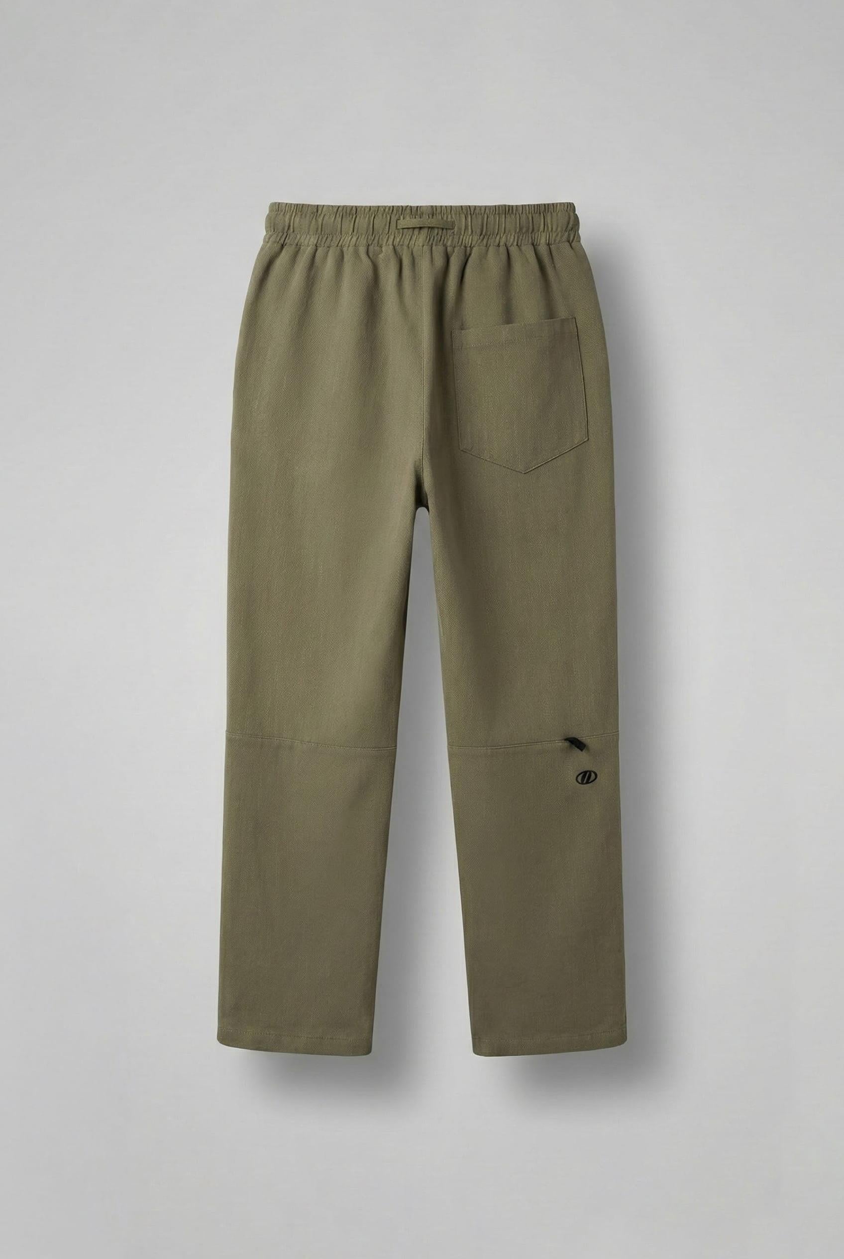 Erkek Baggy Fit Keten Pantolon Haki Yeşil