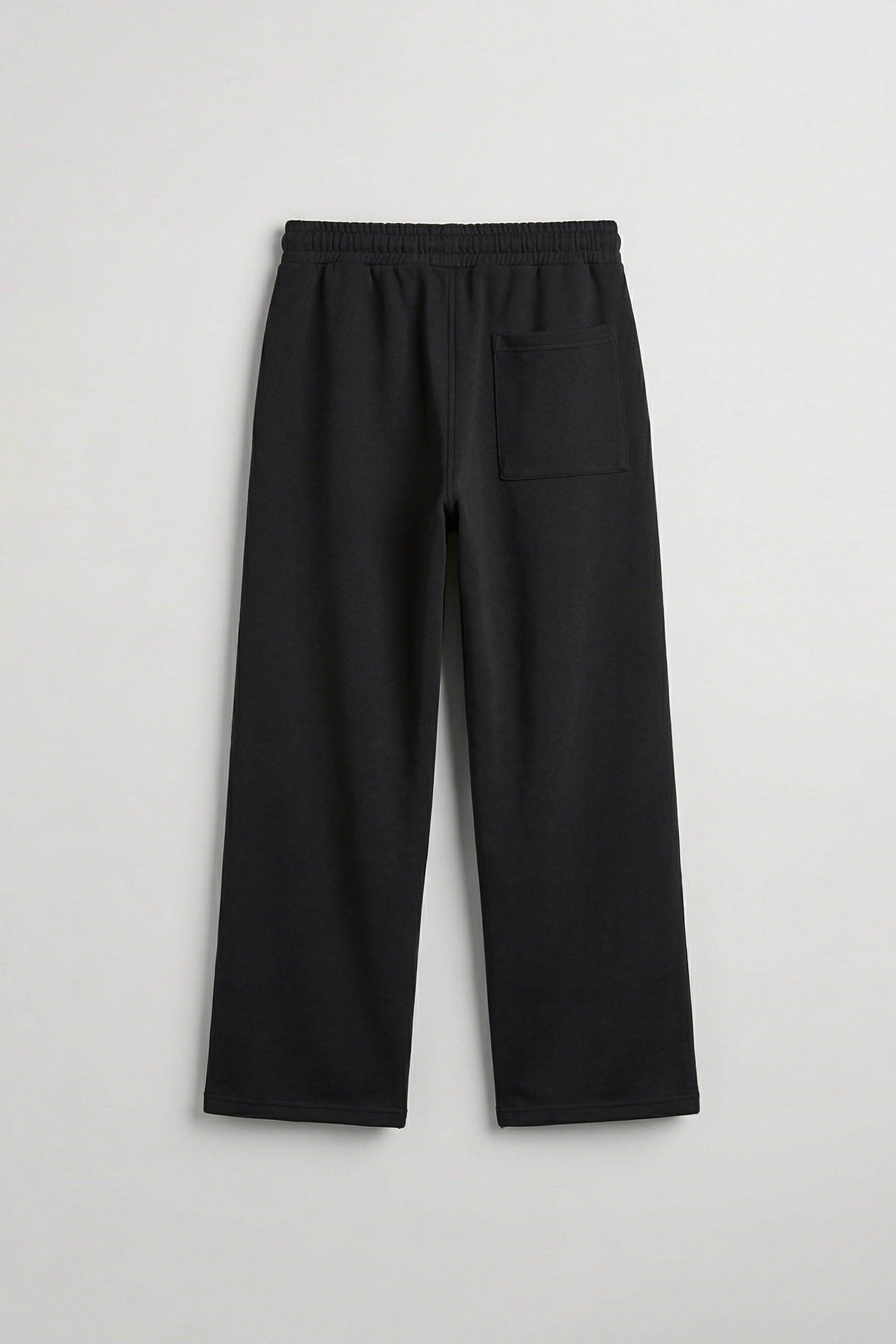 Erkek Baggy Fit Nakış Detaylı Basic Eşofman Altı Siyah