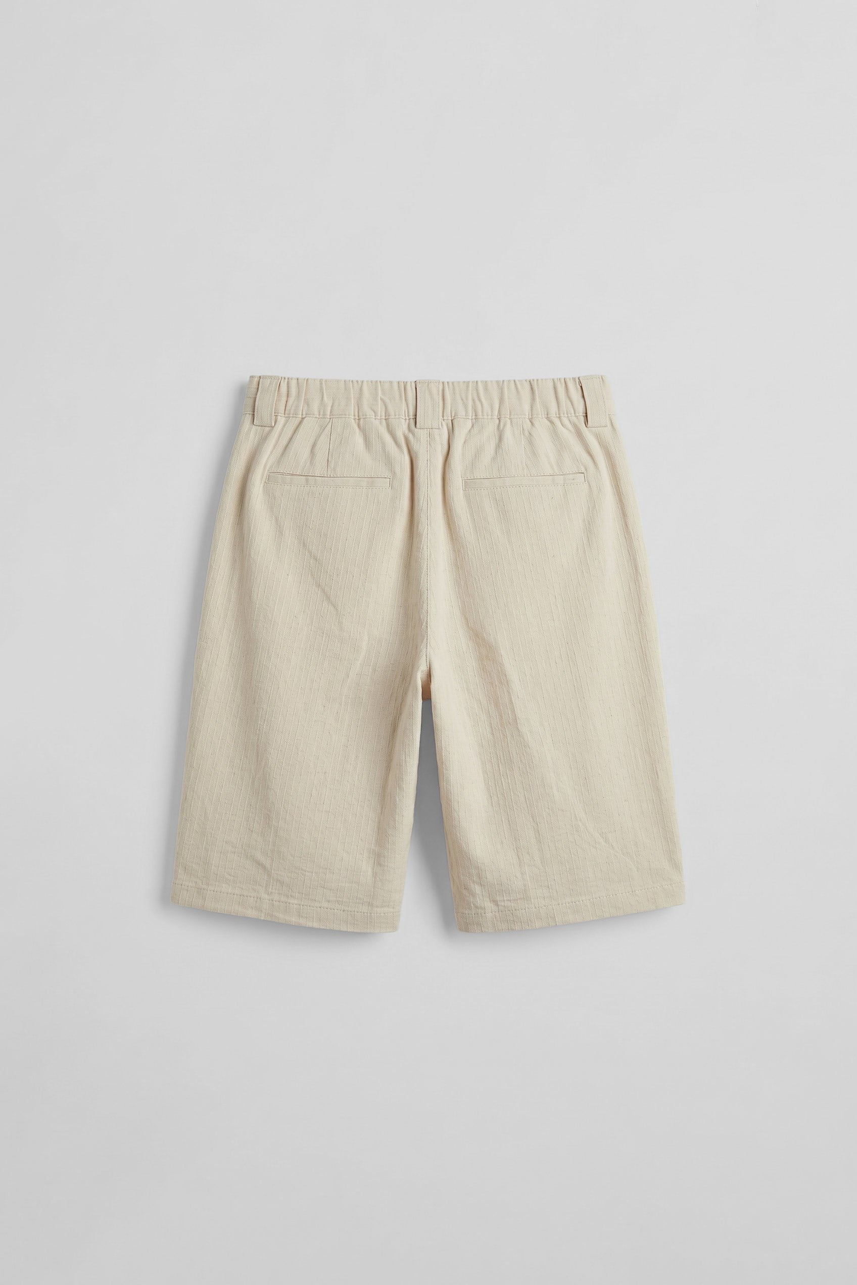 Erkek Baggy Fit Pamuklu Keten Görünümlü Şort Bej