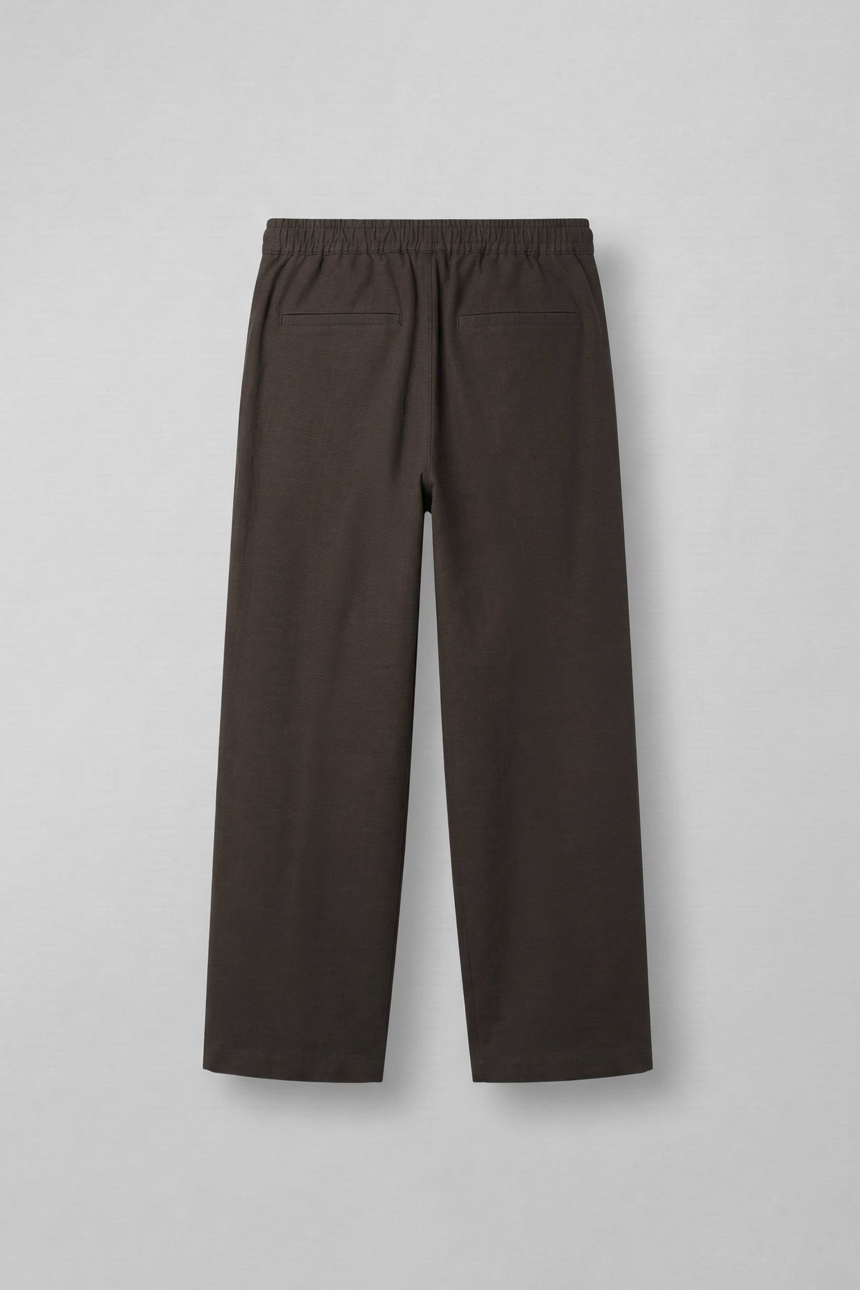 Erkek Baggy Fit Tokalı Kemer Detaylı Keten Pantolon Kahverengi