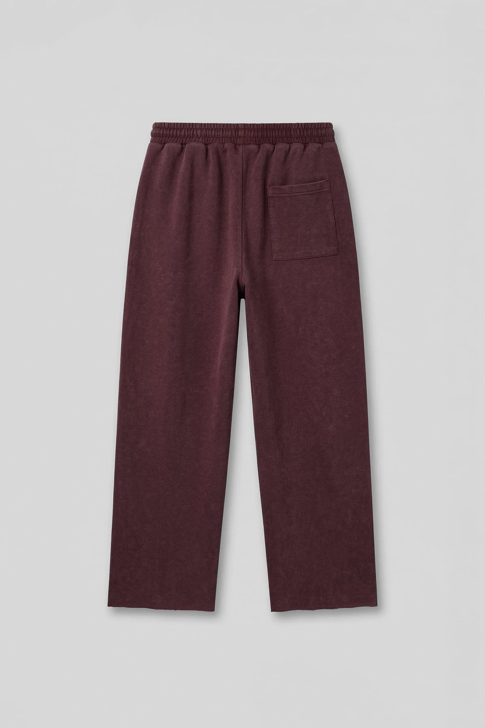 Erkek Baggy Fit Vintage Yıkamalı 08 Baskılı Eşofman Altı Bordo