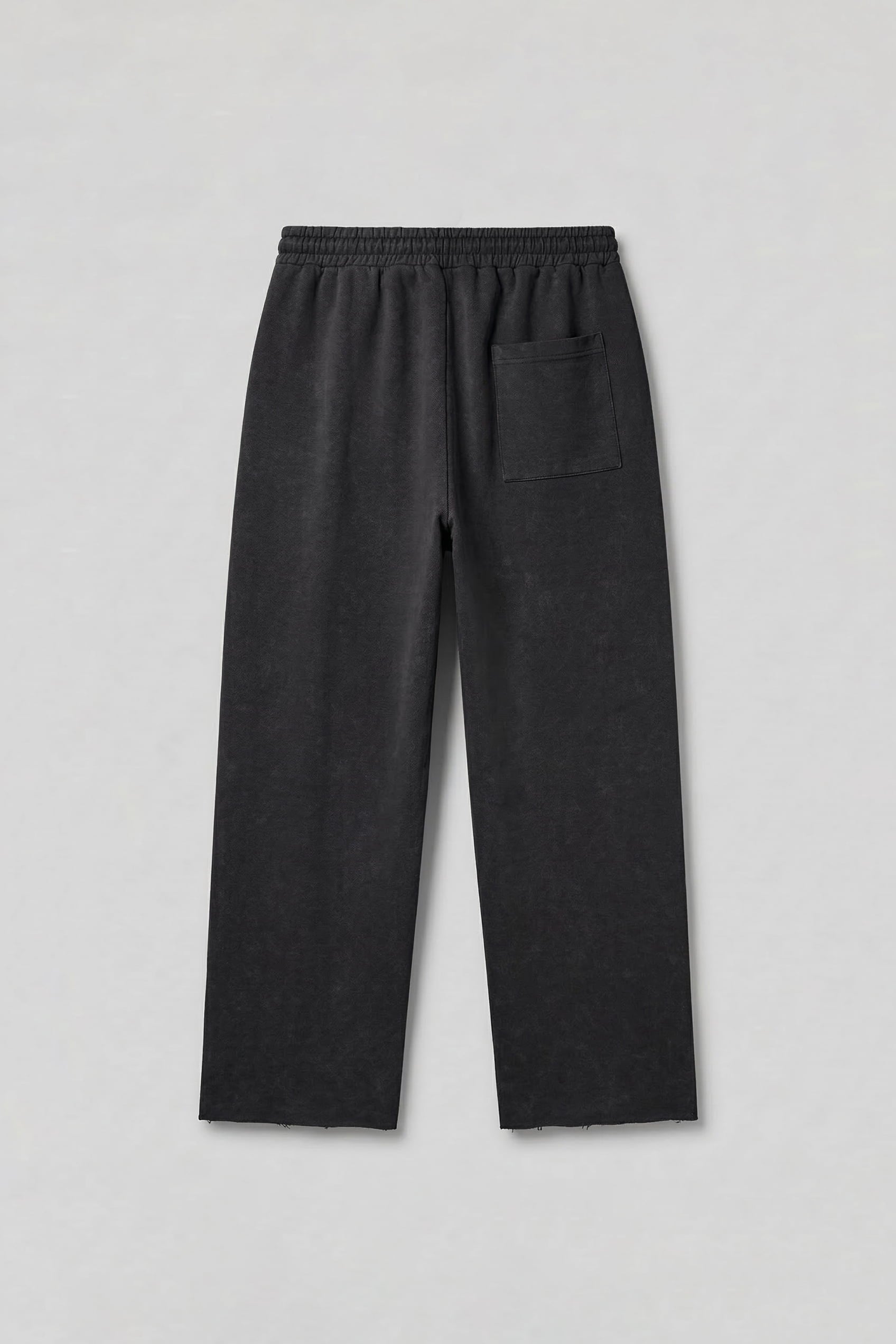 Erkek Baggy Fit Vintage Yıkamalı 08 Baskılı Eşofman Altı Siyah