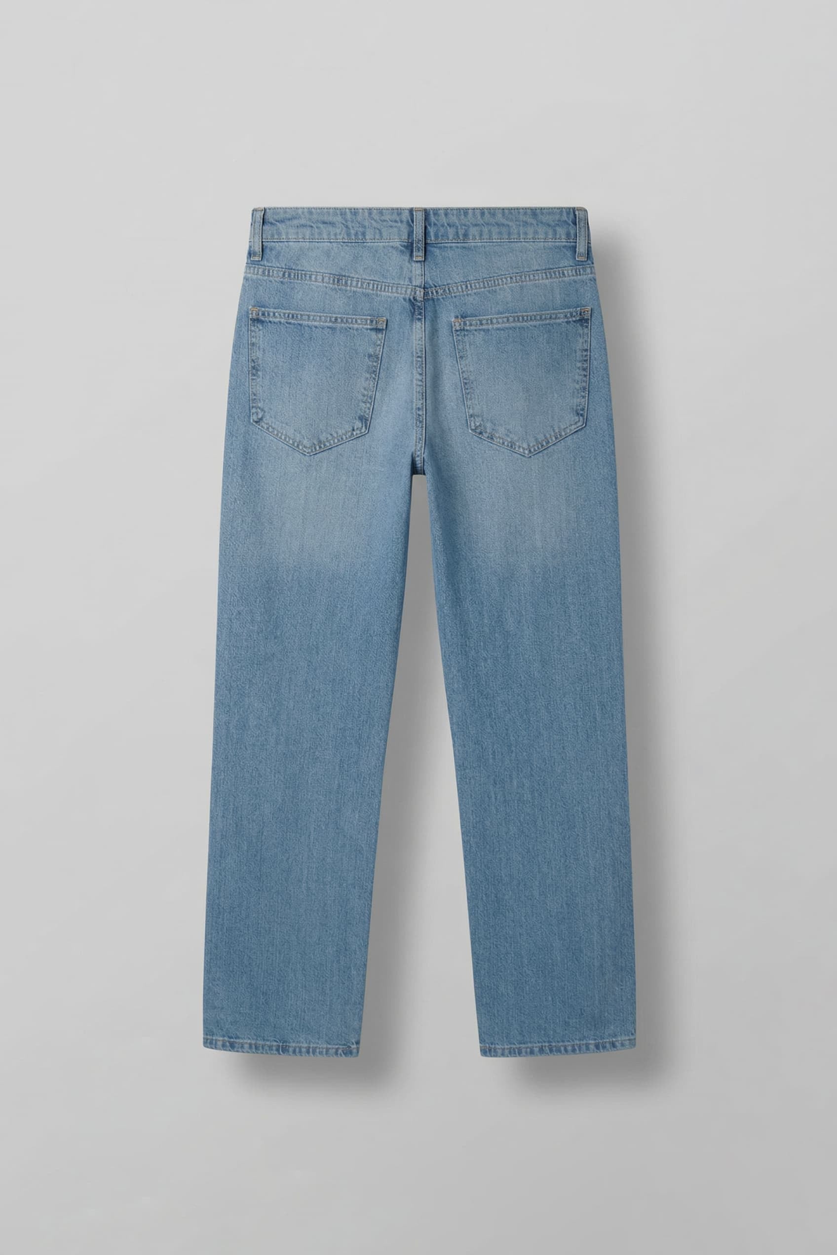 Erkek Baggy Fit Yıkamalı Jean Pantolon Açık Mavi