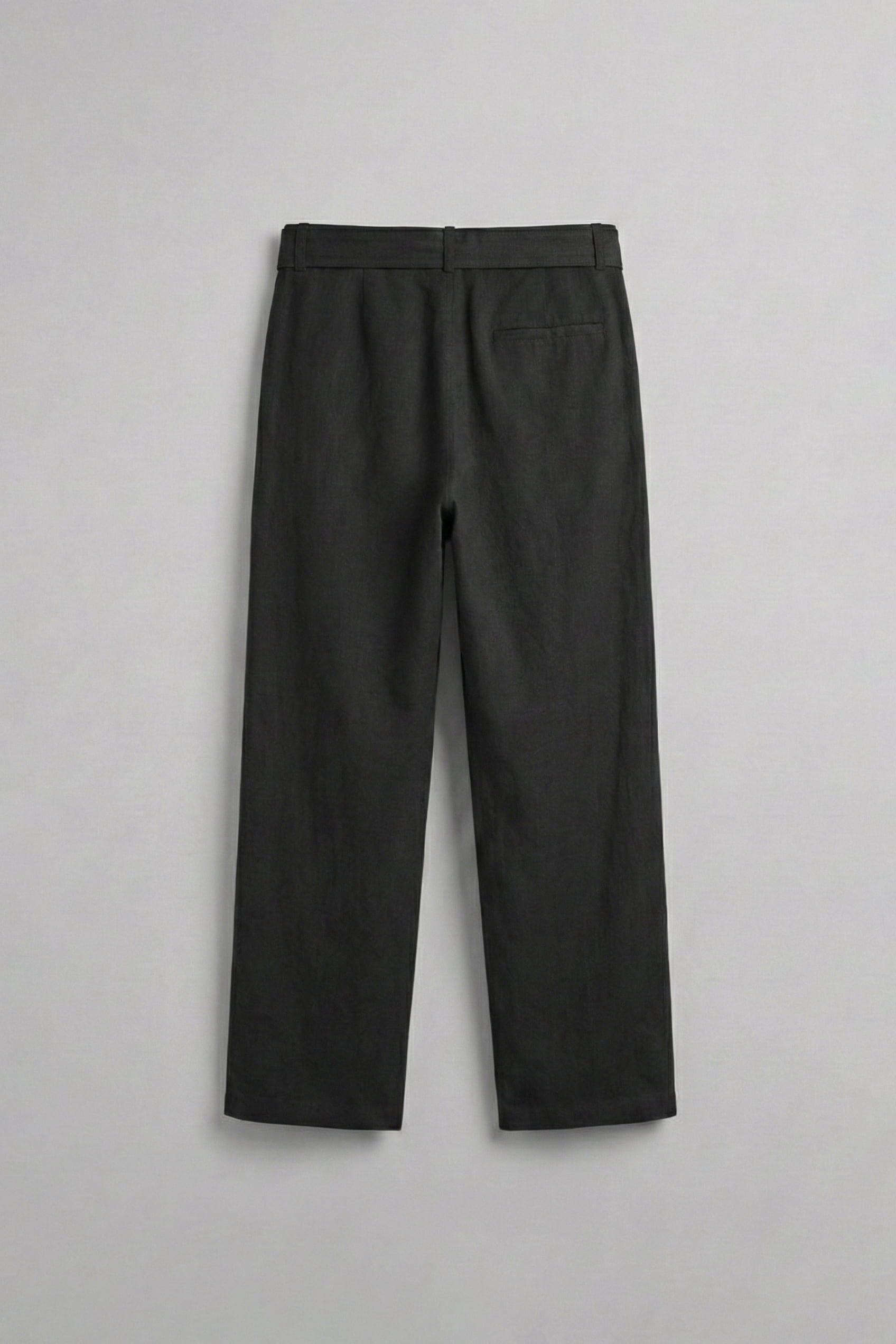 Erkek Baggy Kuşaklı Beli Lastikli Pamuklu Pantolon Siyah