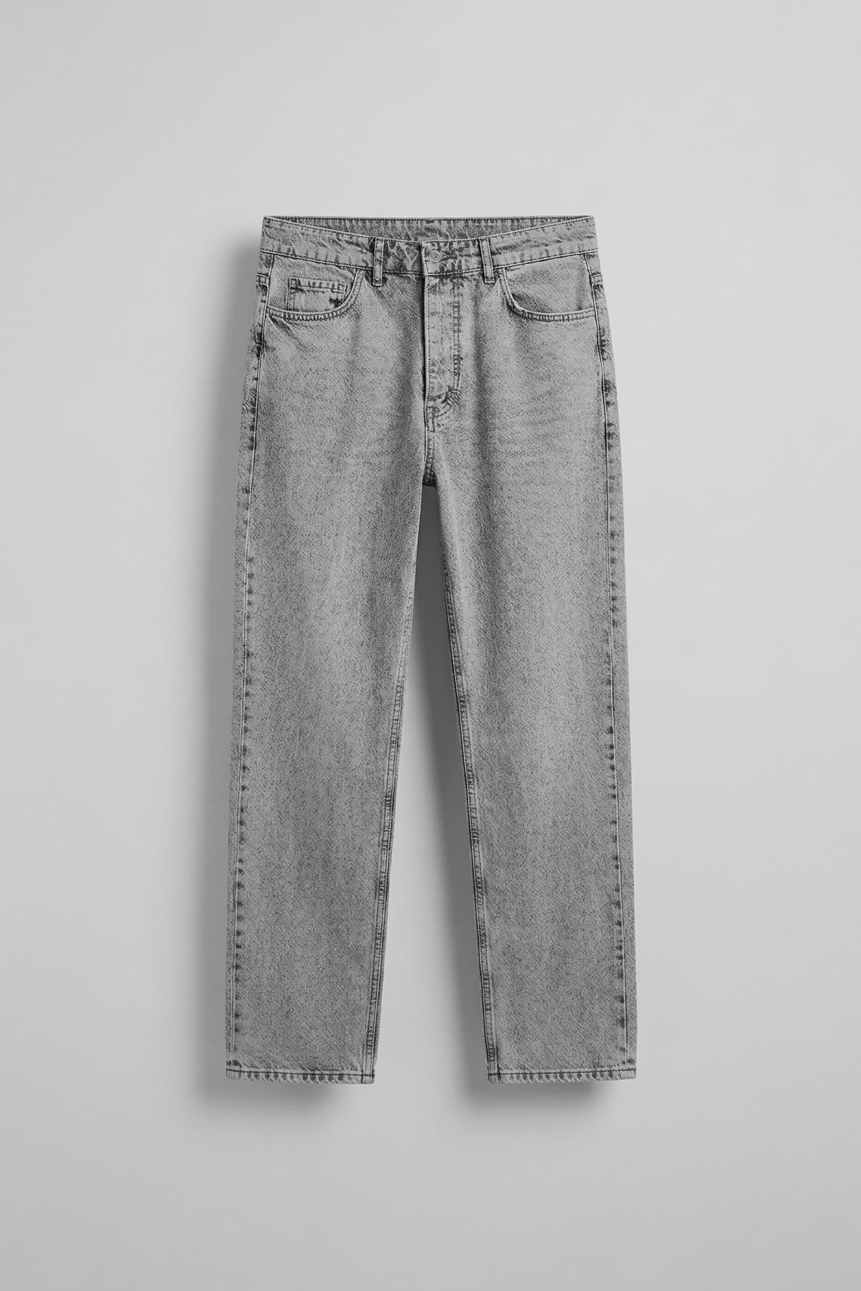 Erkek Baggy Soluk Efekt Jean Pantolon Gri