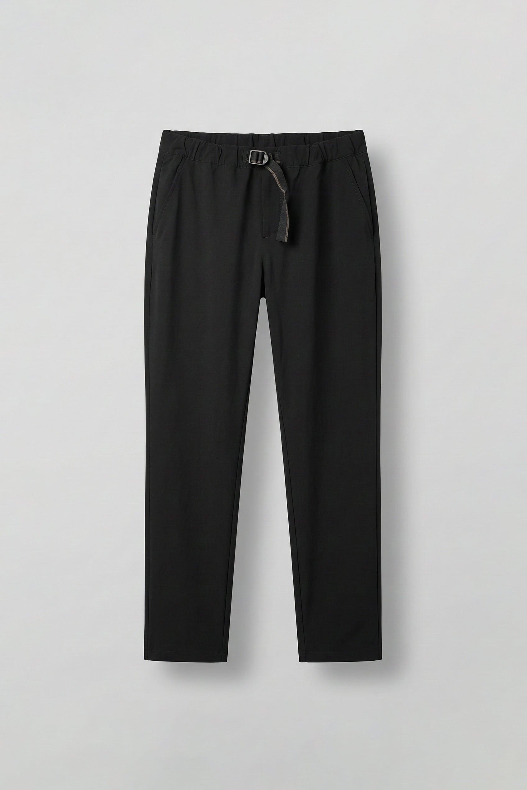 Erkek Beli Lastikli Tecno Kumaş Slim Fit Pantolon Siyah