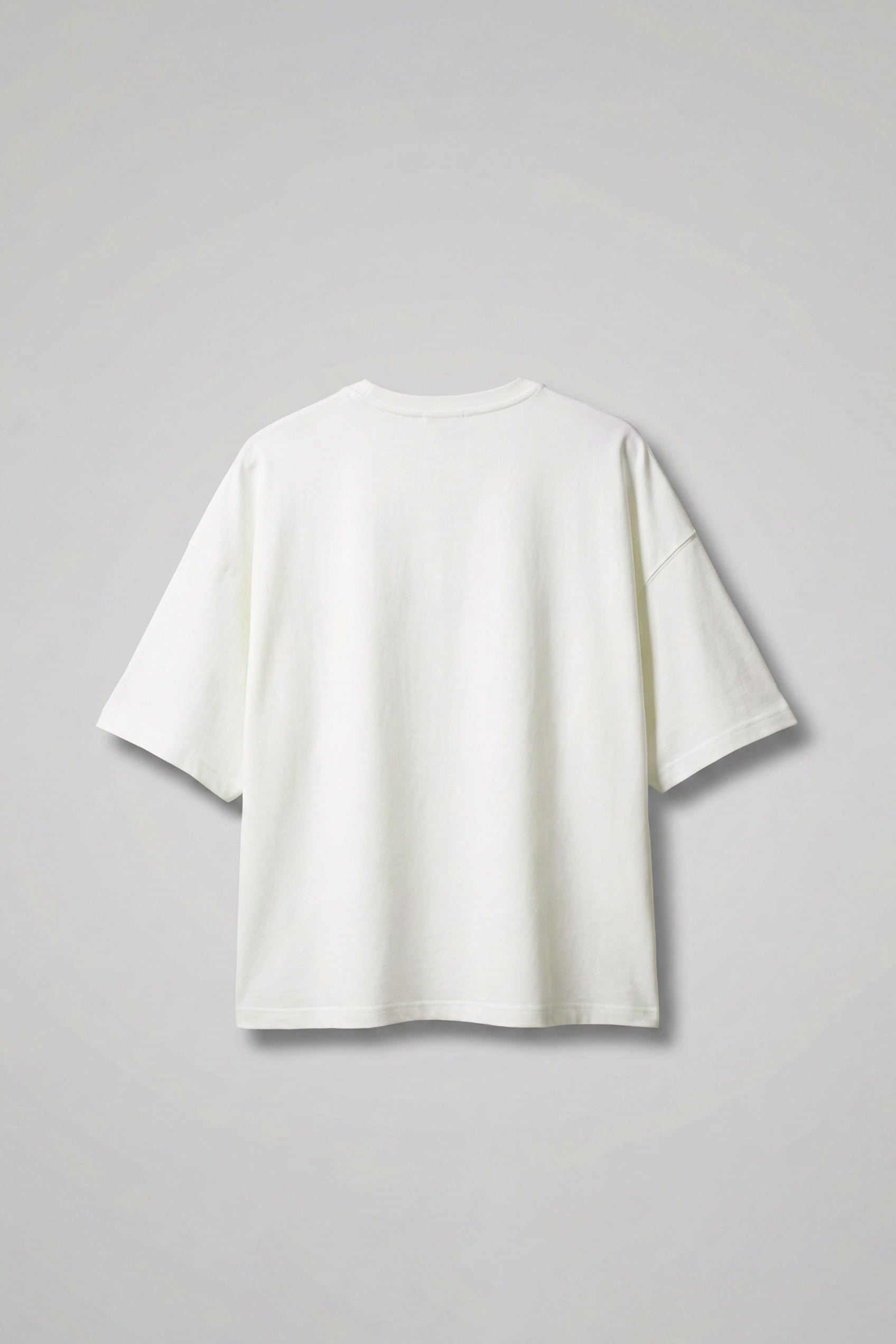 Erkek Boxy Fit Bisiklet Yaka Yazı Baskılı T-Shirt Ekru