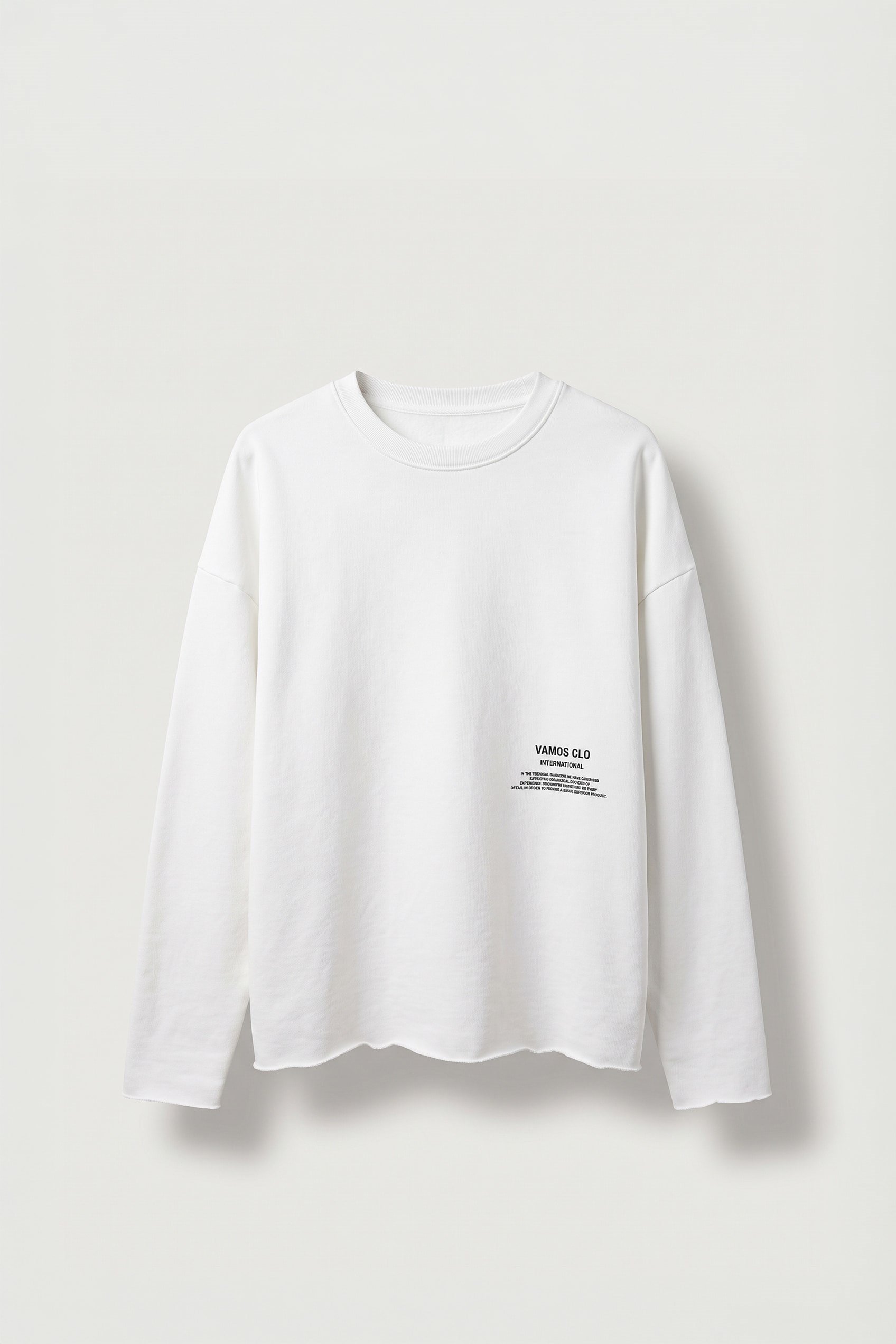 Erkek Boxy Fit Bisiklet Yaka Yıkamalı Baskılı Sweatshirt Ekru