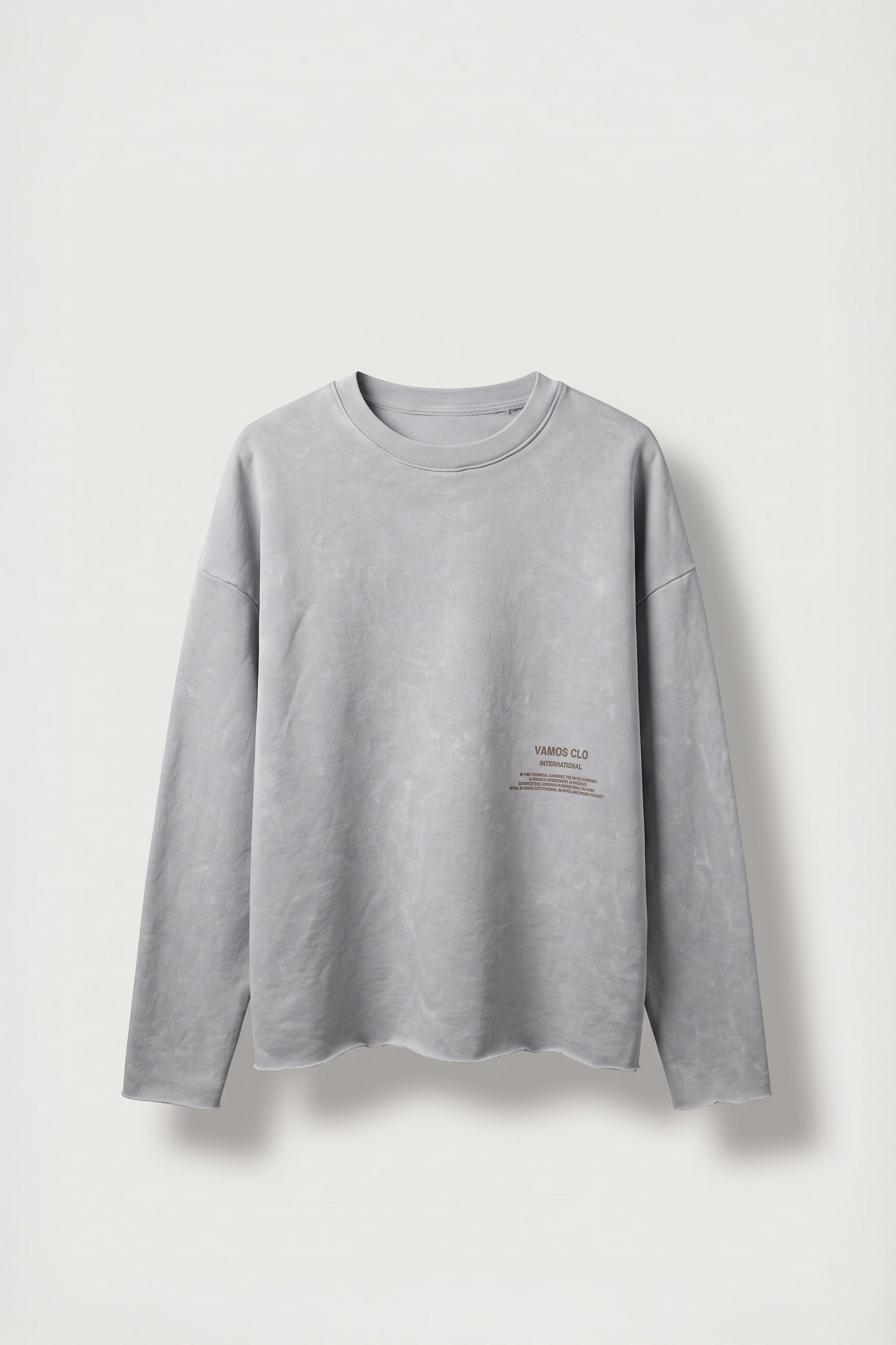 Erkek Boxy Fit Bisiklet Yaka Yıkamalı Baskılı Sweatshirt Bebek Mavi
