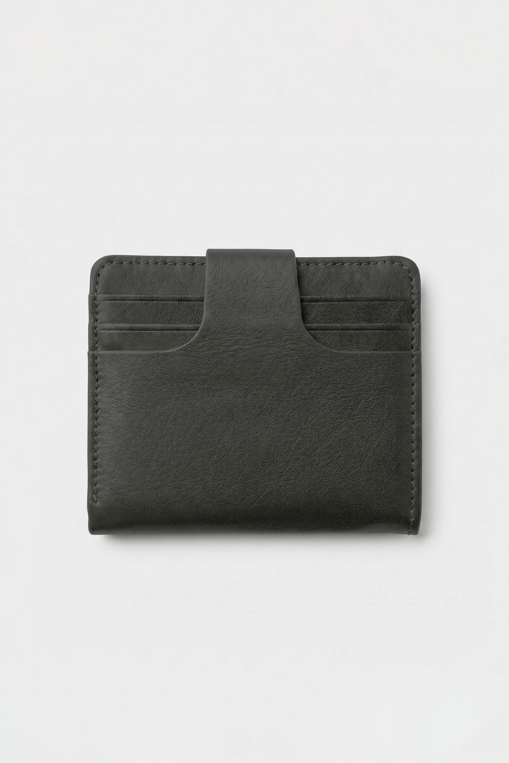 Erkek Hakiki Deri Trifold Çıtçıtlı Klasik Cüzdan Füme