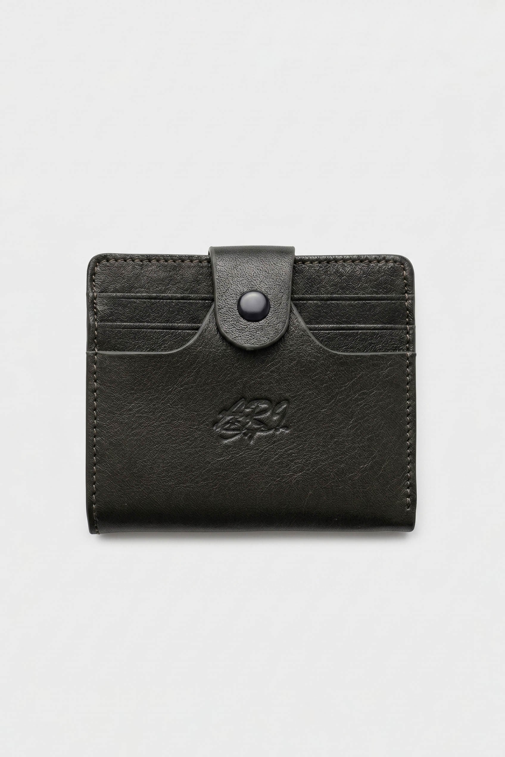 Erkek Hakiki Deri Trifold Çıtçıtlı Klasik Cüzdan Haki