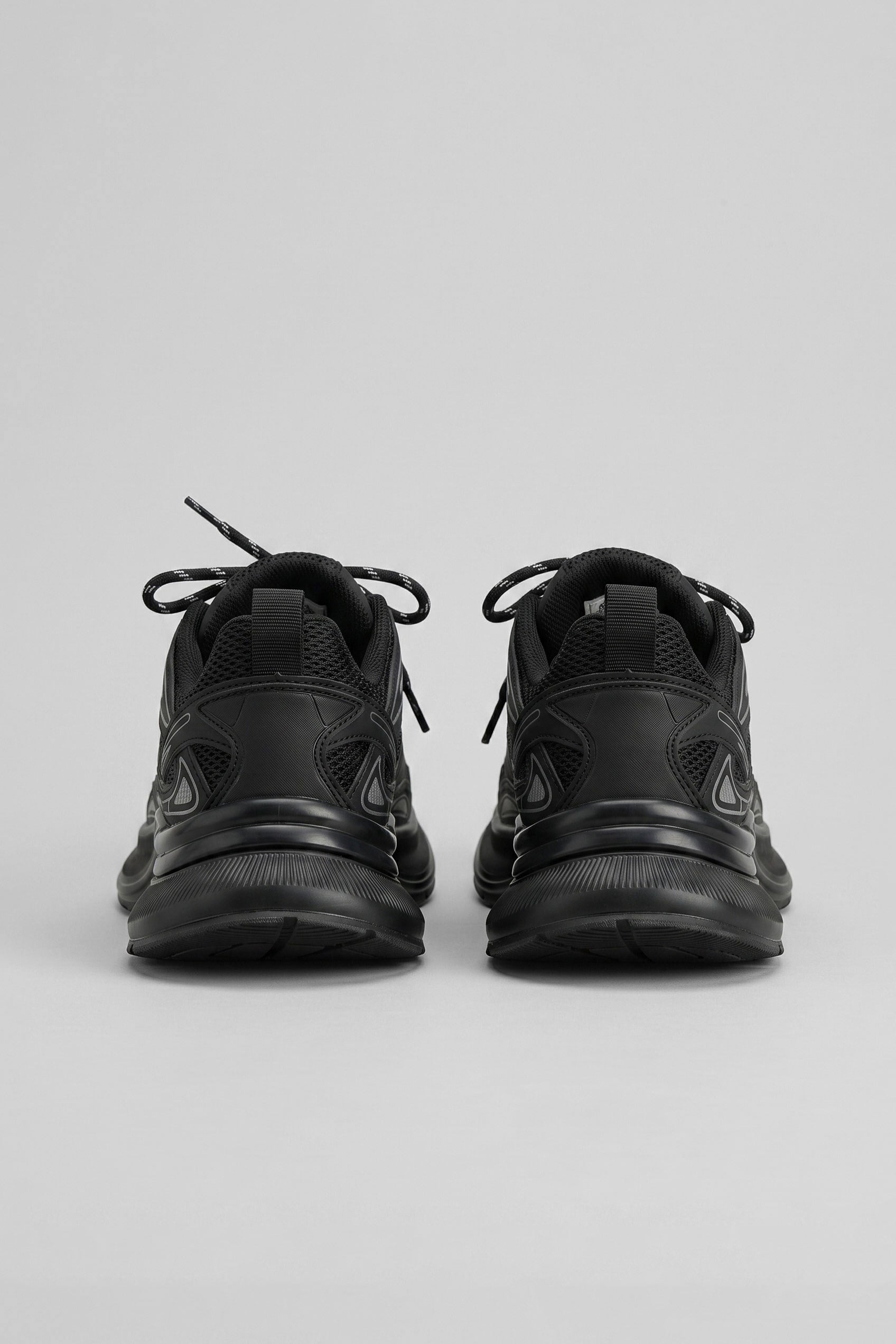 Erkek Kalın Tabanlı Günlük Track Sneaker Siyah