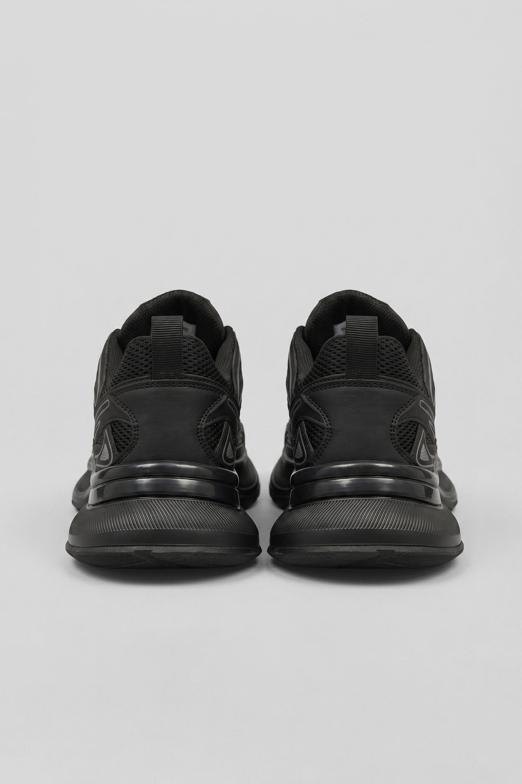 Erkek Kalın Tabanlı Günlük Track Sneaker Siyah