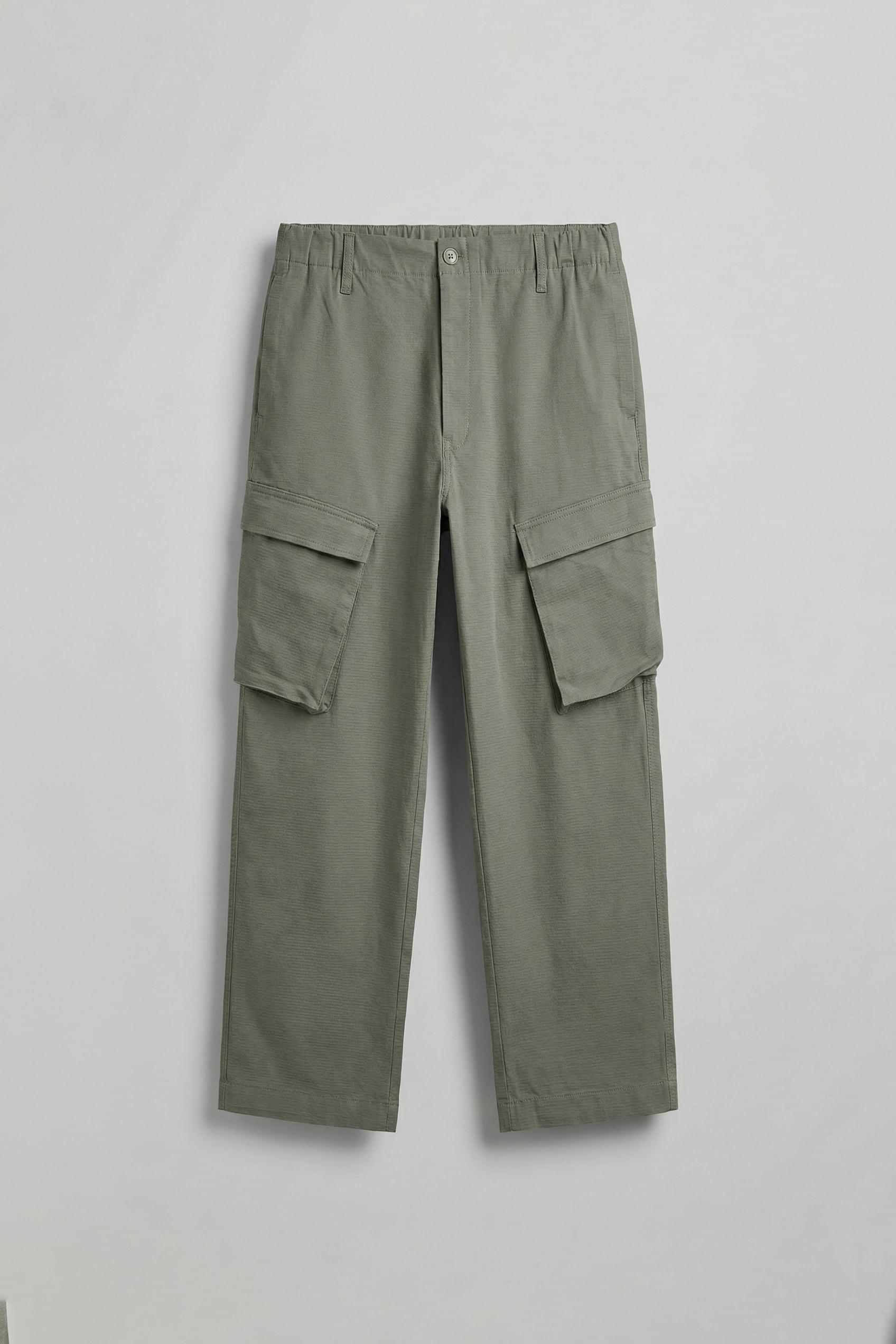 Erkek Kargo Cepli Esnek Baggy Pantolon Yeşil