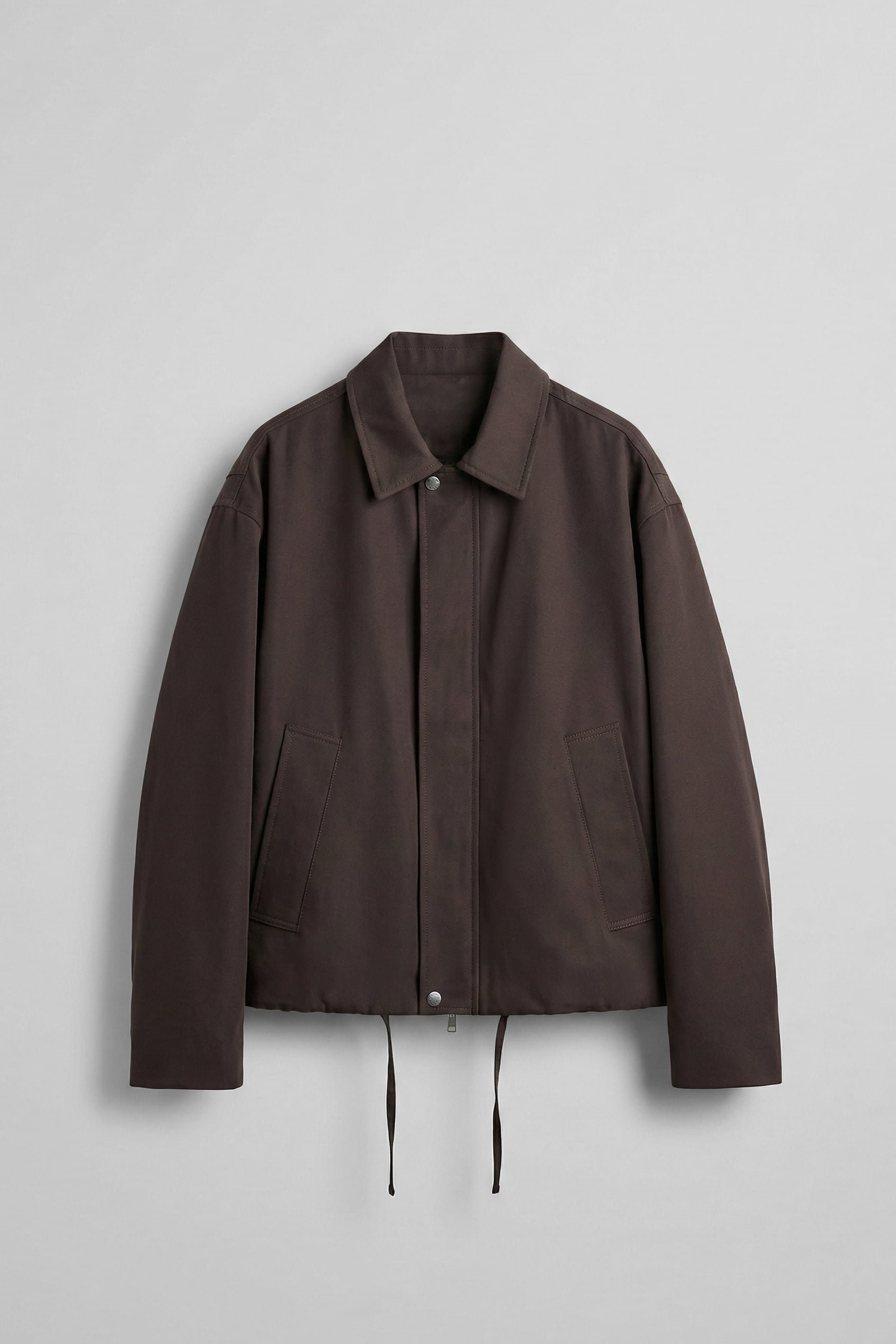 Erkek Kore Oversize Casual Bomber Ceket Kahverengi