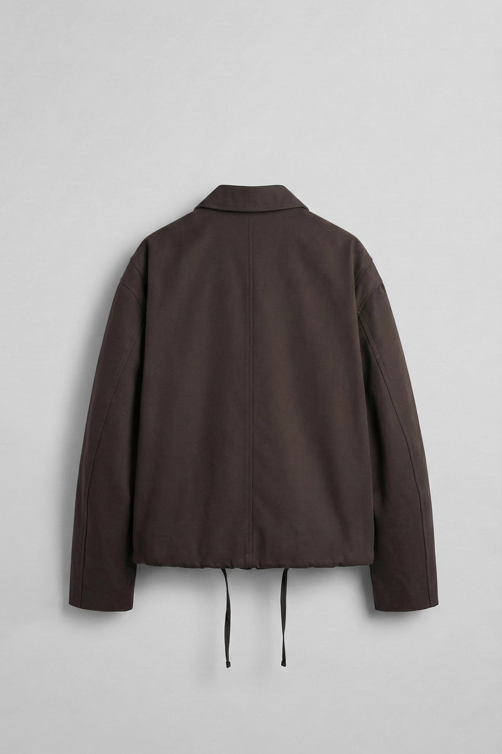 Erkek Kore Oversize Casual Bomber Ceket Kahverengi