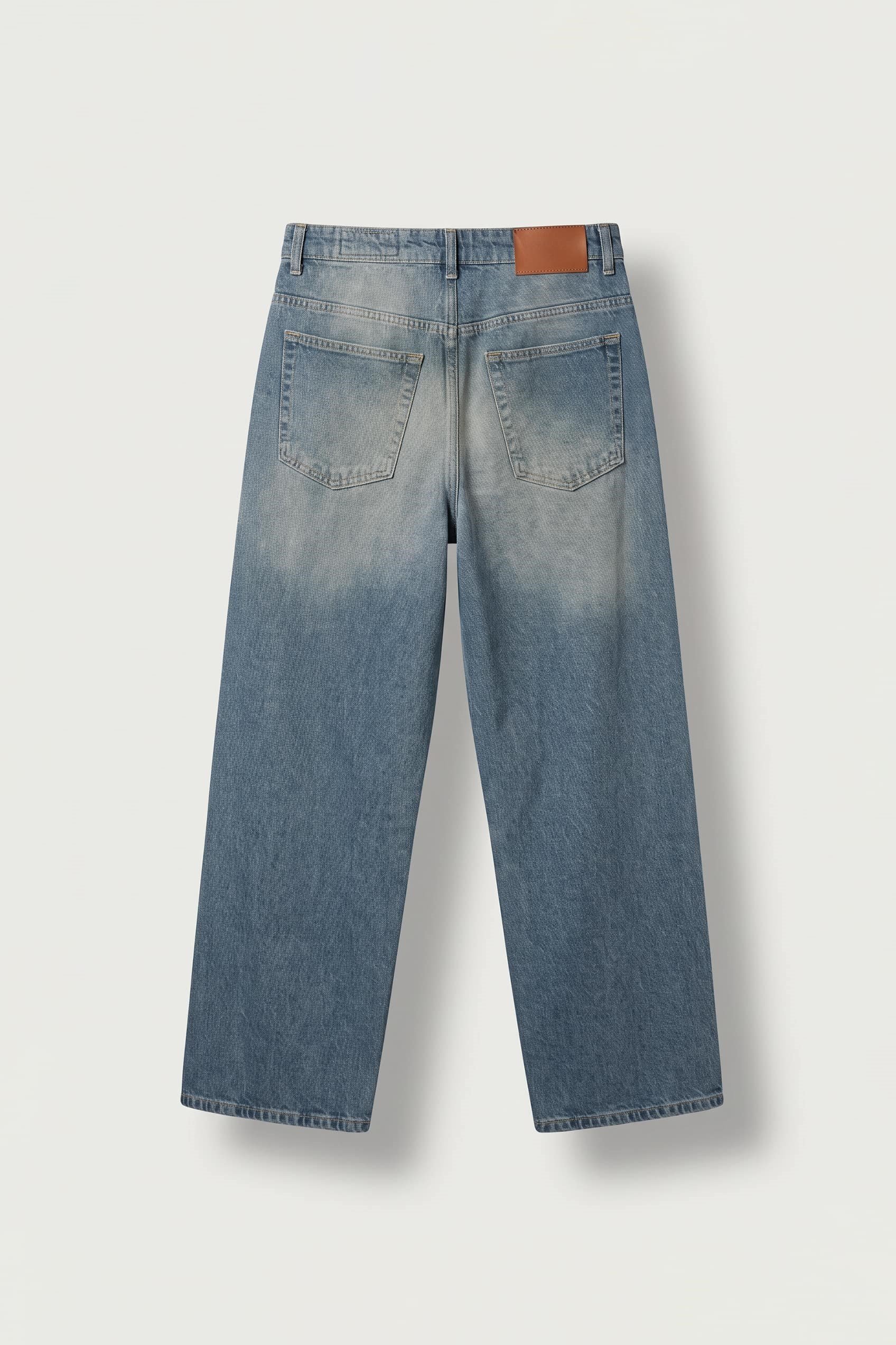 Erkek Old School Baggy Fit Jean Pantolon Mavi