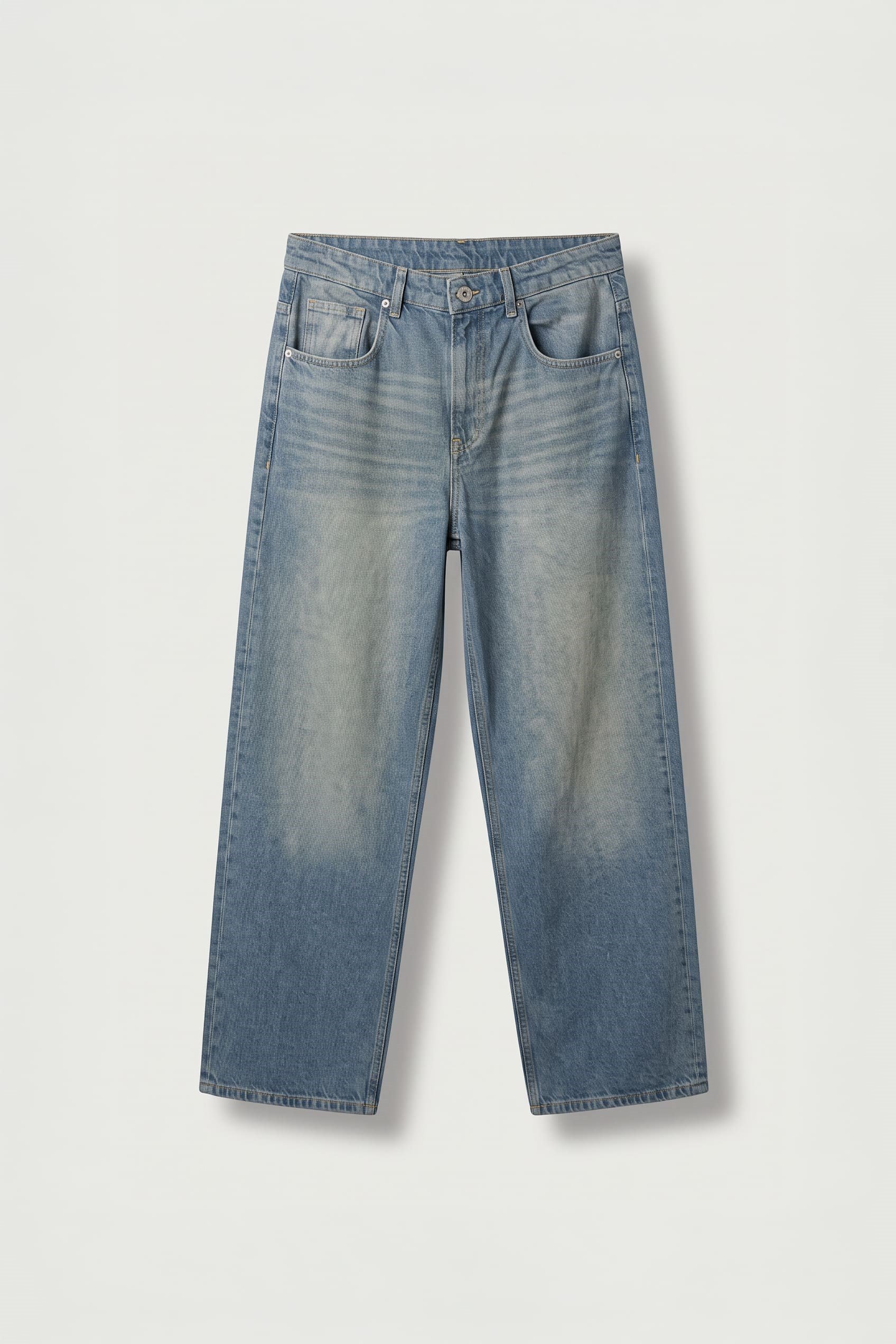 Erkek Old School Baggy Fit Jean Pantolon Mavi