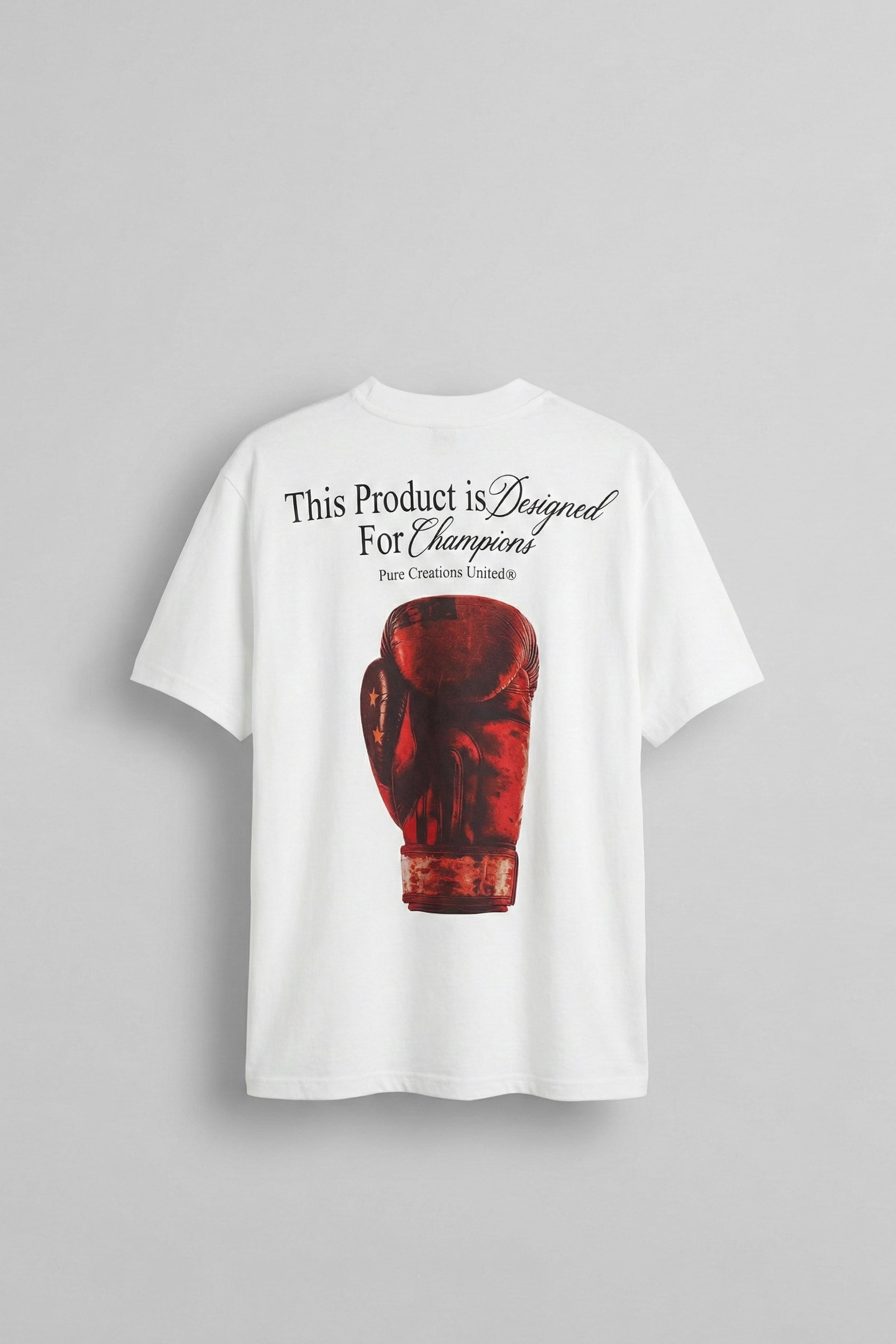 Erkek Oversize Boks Baskılı Pamuklu T-Shirt Beyaz